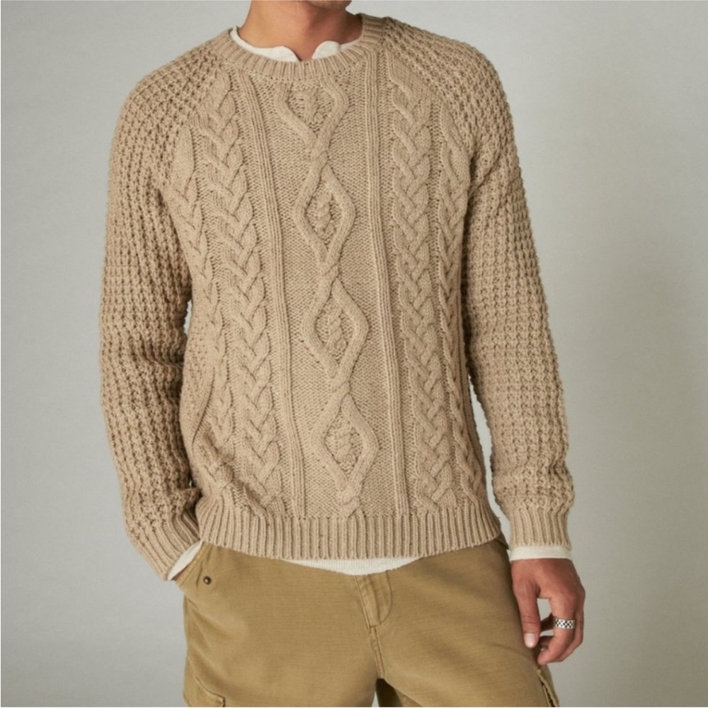 Men’s Lucky Brand Cable Knit Sweater Size Large